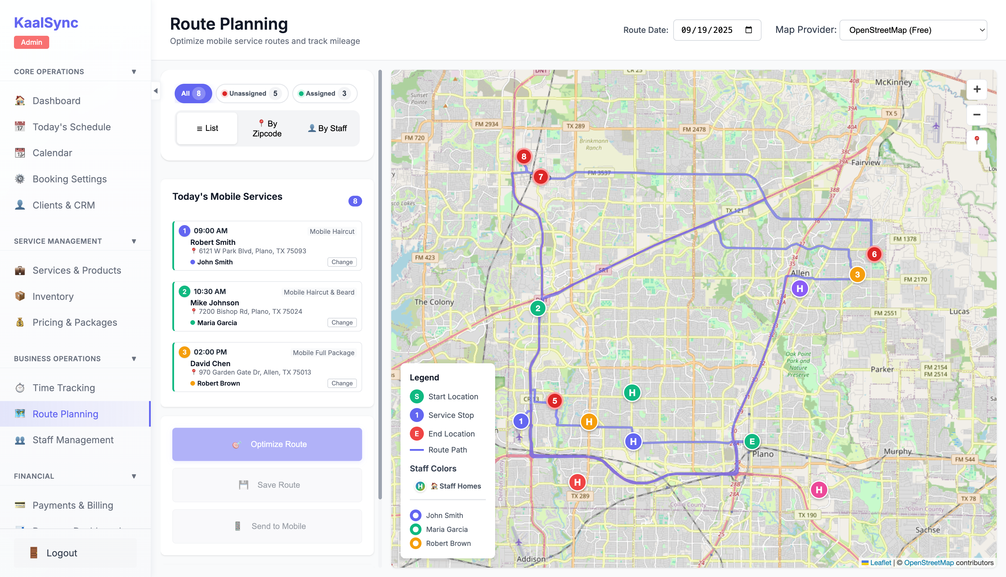 Route Planning with Google Maps - Optimize your daily routes with AI-powered routing showing before and after optimization